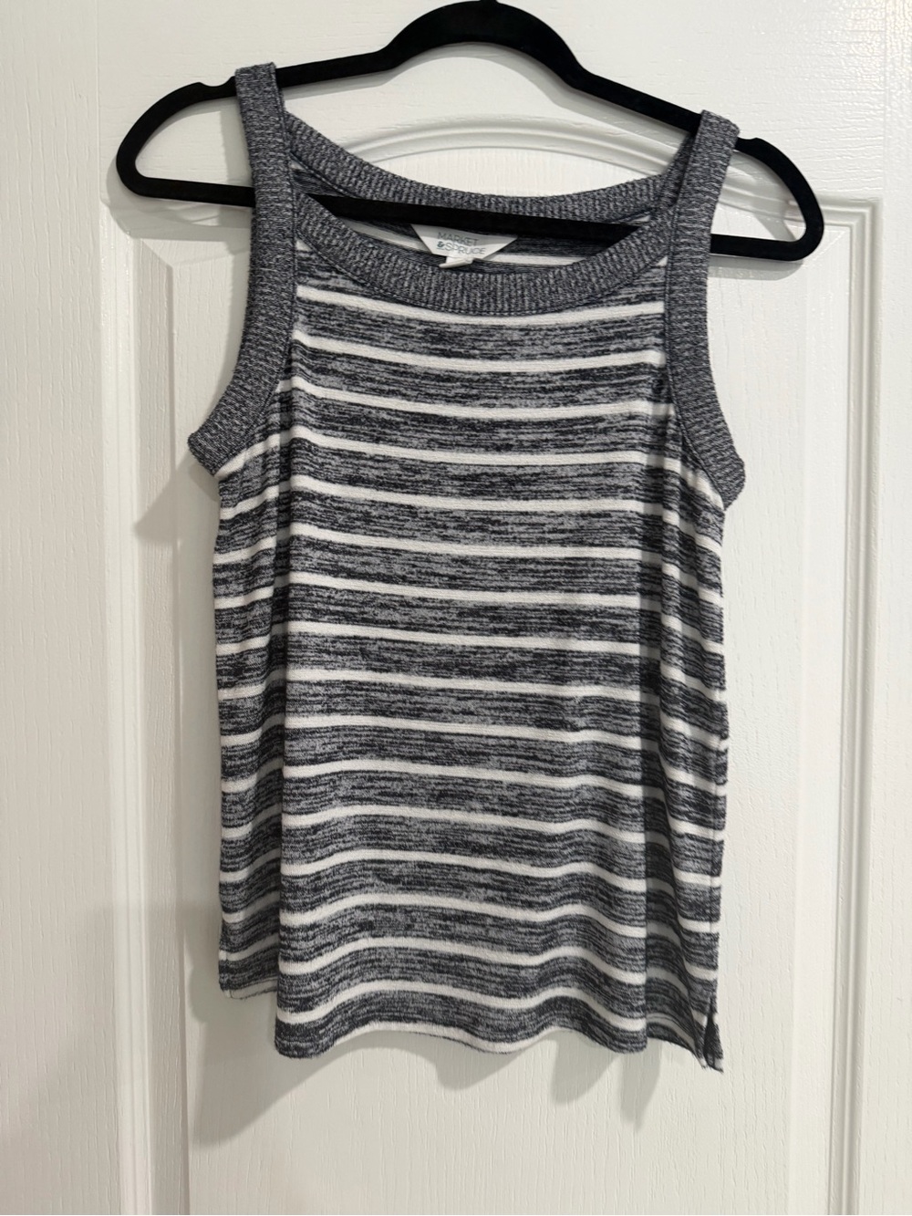 Market & Spruce Gray and White Striped Tank